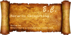 Berariu Celesztina névjegykártya